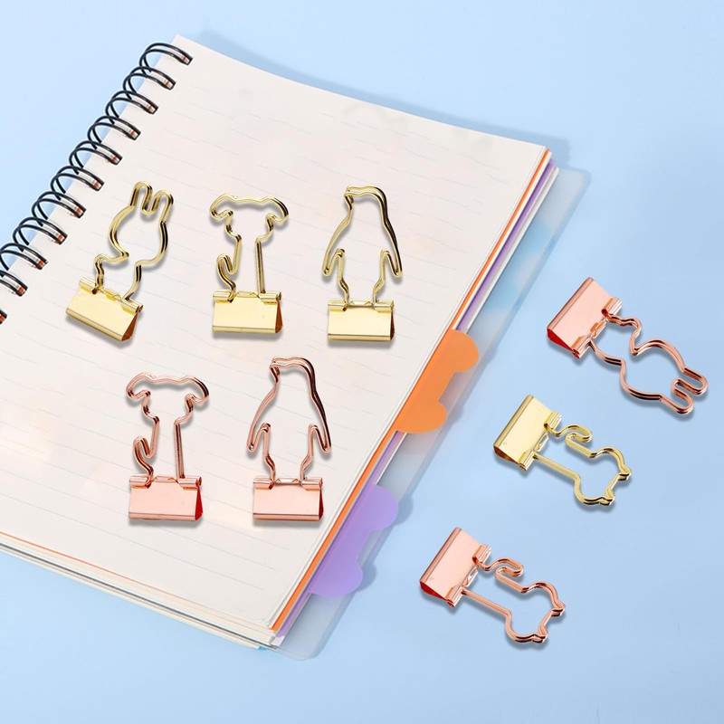 Double Clips 16 Pcs Critter Shape Design 19mm Paper Clips