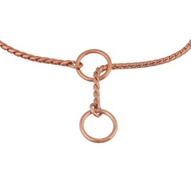 Alvalley Metal Chain Dog Show Collar - Pet Slip Collar for Shows - Fine Brass Snake Chain Collar - Adjustable for Toy, Small, Medium, Large, and Extra Large Dogs (Rose Gold, 24", 3.8mm Thick)