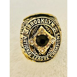SportsBling.com 1956 Brooklyn Dodgers 18k GP Brass NL Championship Ring W Wood Box, US SHIP