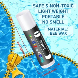 4Pcs Snap and Zipper Lubricant Zip Wax for Boat Care, Marine Grade Zipper Wax Lubricant Stick, Snap Lube Stick Tube for Boating Accessories, Canvas, Metal Zippers, Jackets, Tents, Wetsuits, Drysuits