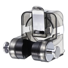 sourcing map Shower Head Holder, Suction Cup Shower Head Holder, Handheld Removable Showerhead and Wall Mounted Suction Bracket with Hanger (Clear Grey)