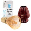 Matcha Tea Whisk Set - Bamboo Chasen and Red with