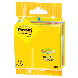 Post-it Notes - 1 Cube of 325 Notes - 76 x 76mm - Sticky Notes for Desk, Office, School and Memos - Assorted Colours