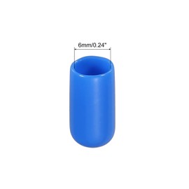 MECCANIXITY 50pcs Rubber End Caps Cover 1/4 inch Vinyl Screw Thread Protector Round PVC Vacuum Caps for Screw Bolt Pipe, Blue