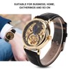 FORSINING Waterproof Automatic Mechanical Watch Men PU Strap WristwatchBlack Gold