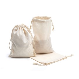 Tendwarm 50 Pieces 6x8 Inches Cotton Drawstring Bags Reusable Muslin Sachet Bag for Party Wedding Storage Home Supplies