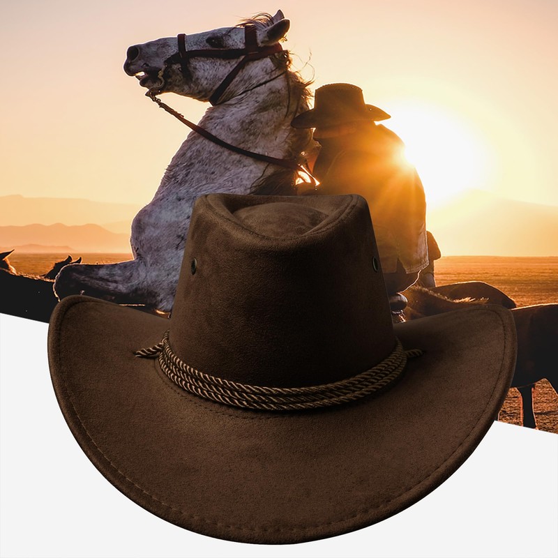 thuizen Men's and Women Classic Western Rolled-up Vegan Suede Decent