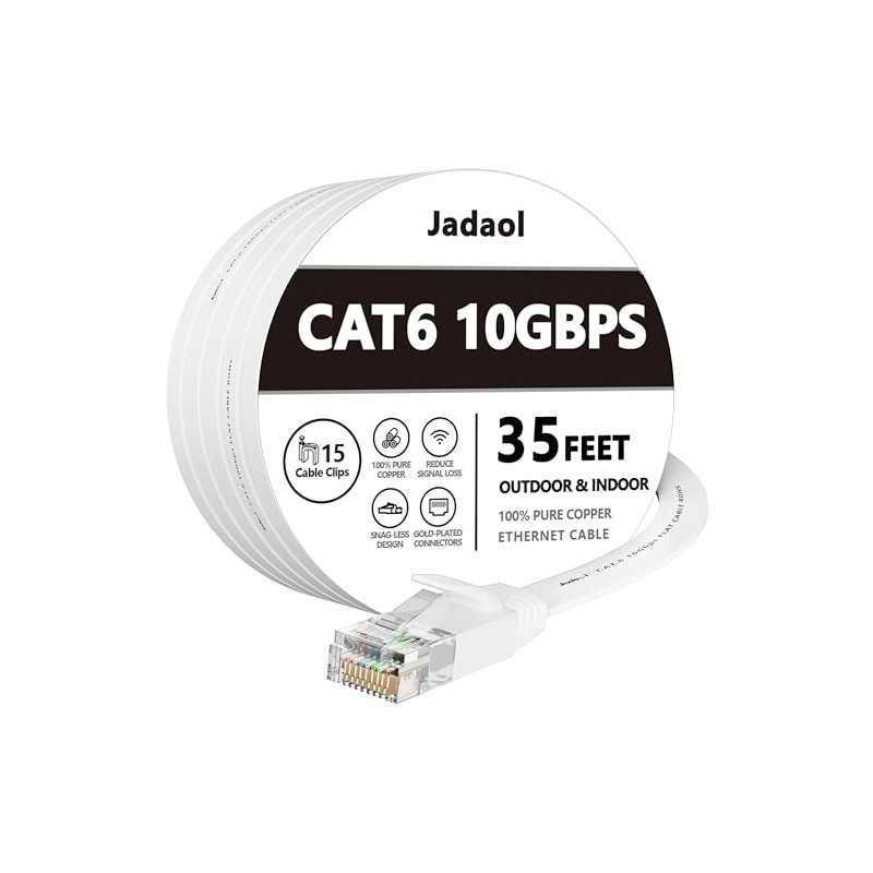 Cable Ethernet Cat 6 de 35 pies, para exteriores e