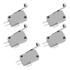 eMagTech 5pcs 3 Pin V3 Micro Switch NO/NC 16A 250VAC Rocker Switch with Long Roller Lever SPDT Momentary Snap Action Micro Switch for Communication Equipment for Automotive Electronics Products