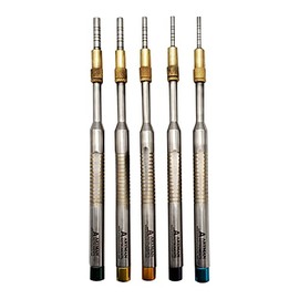 Osteotomes Set (5 pcs) Straight Color Coded Adjustable Screw Concave Tip for Dental Implantologists, Bone Spreading, Sinus Lift by ARTMAN
