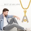 OIDEA Men's Baseball Necklace with Cubic Zirconia: Gold Chain Made