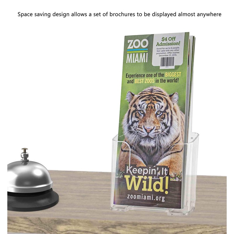 Marketing Holders Clear Brochure Pamphlet Holder with Hardware Wall Mount
