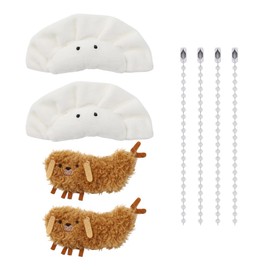 Ximimark 4pc Cartoon Dumpling Plush Keychain, Funny Soft Stuffed Mini Bag Charm, Novelty Keyring For Purses And Bags, Cute Accessory For Keys And Backpacks