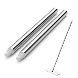 JOYMOOP Mop Handle Extension Rods, for Extending & Replacing Flat Mop, Stainless Steel Mop Handle Rods, Pack of 2 pcs Rods