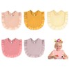 5 Pcs Baberos para Bebé, Baberos de Algodón, Color Liso,
