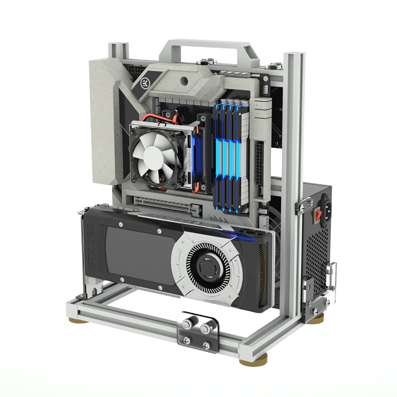 Aluminum Alloy Open Case Gaming Computer Chassis Desktop Bracket Water