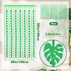 DTOFOOT 3 Pcs Jungle Tropical Monstera Leaf Shape Foil Curtain,