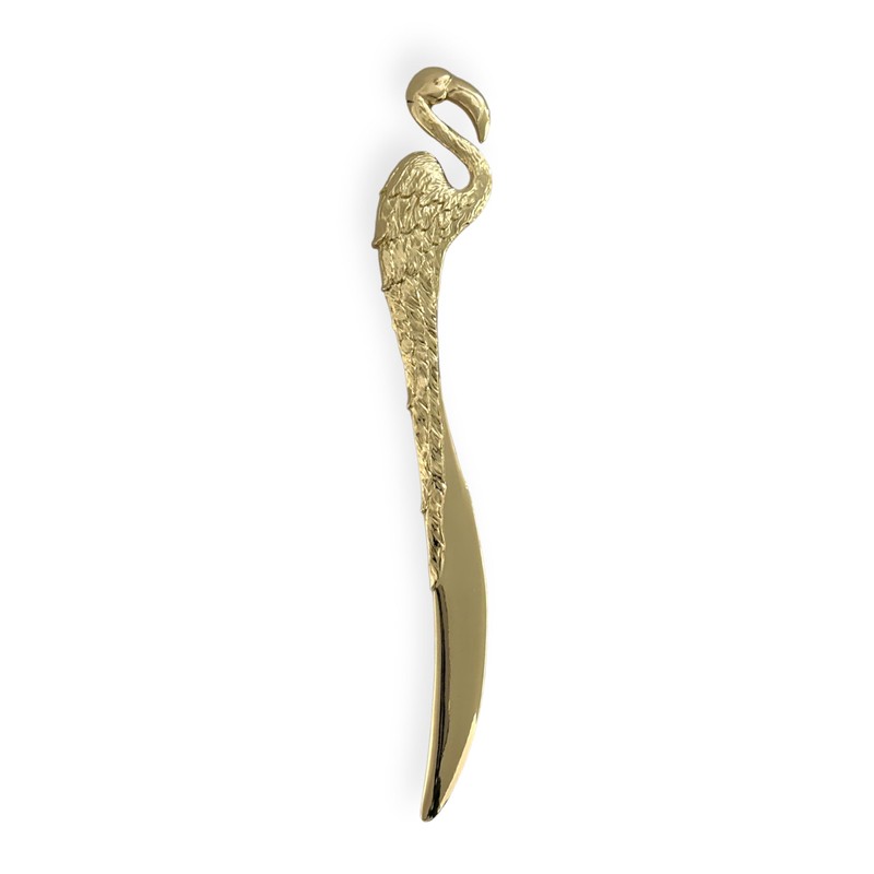 Evenchae Flamingo Letter Opener, Elegant Gold Finish, Desk Accessory for