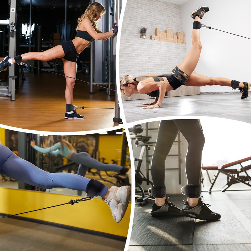 HOMEE Ankle Straps for Cable Machines,Adjustable Breathable Leg Straps for