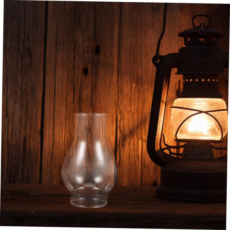 BIUDECO Elegant Retro Oil Lamp Shade Glass Chimney Windproof Cap