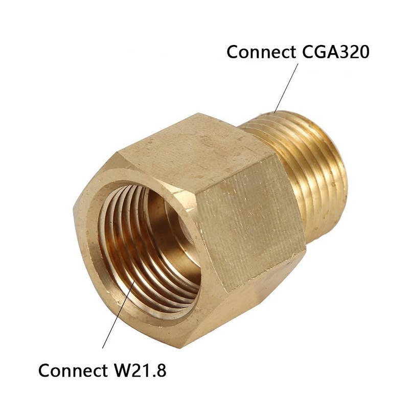 CO2 Bottle Tank W21.8 CGA320 Adapter Converter for Aquarium (CGA320