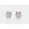 14k Solid Yellow or White Gold Owl Screw Back Stud