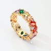 Michooyel Eternity Rainbow Ring Band Ring for Women 18K Gold