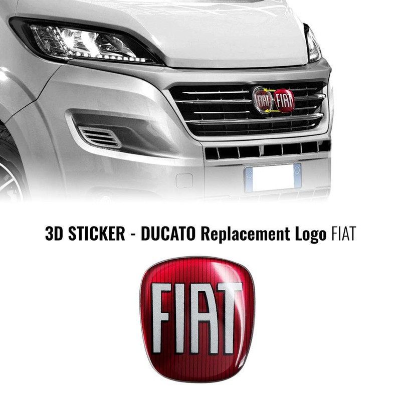 Fiat AMS 32018 Sticker Professional 3D Replacement Logo Front +