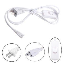 T5 T8 LED Tube Power Extension Cable with On/Off Switch,LED T5/T8 Light Tube Integrated LED Light Fixture Extension Cable Wire （2 Pack）