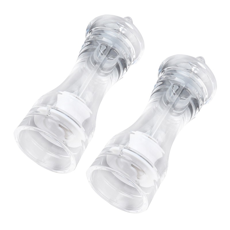 2Pcs Acrylic Manual Grinder Transparent Pepper Salt Mill Spice Jar