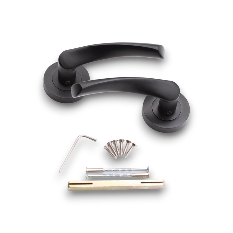Infinity Decor Pair of Twisted Lever Latch Door Handles on