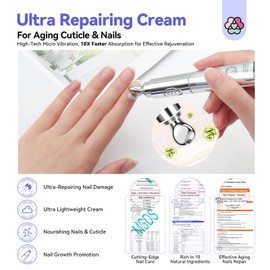 SAVILAND 2024 Ultra-Repairing Cuticle Cream: 20ml Organic Black Castor Oil Vitamin E Cuticle Softener for Deep Hydration Nail Care Aging Damaged Dry Cuticles Repair Nail Strengthener Home