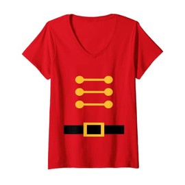 Womens Toy Soldier Military Uniform - Nutcracker Costume V-Neck T-Shirt