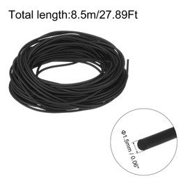 uxcell Silicone Foam Seal Strip, 1.5mm(0.06") Dia 8.5 Meters(27.89 Ft) Long Sponge Rubber Weather Seal Strip Round Rubber Cord Solid for DIY Warehouse, Pads, Foam Tubing, Crafts - Black