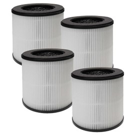 vhbw 4 x Air Filters Compatible with DIKI B-D02H Air Purifier - Combination Filter Pre-Filter + HEPA + Activated Carbon