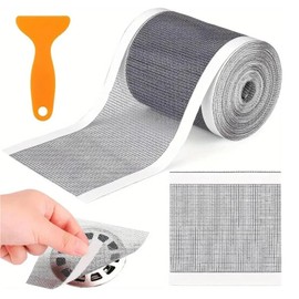 Abflusssieb Dusche 100mm X10m, Haarsieb Dusche Filter Spülsieb Aufkleber aus Glasfaser mit Plastikspatel, Abfluss Haarfänger Spülsieb Aufkleber, Sieb Dusche Abfluss Haare für Badewanne Balkon Küche