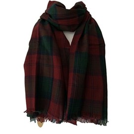Purple Possum® Tartan Scarf Red Green Ladies Shawl Mens Fair Trade Cotton Checked Scarf, Fair Trade Plaid Wrap