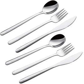 Silverware Set,6 piece Stainless Steel Flatware Set Cutlery Set for Kitchen, Home, Wedding, Party