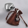 1 oz Heart-Shaped Mini Hip Flask with Keychain Cover and