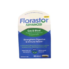 Florastor Advanced Gas & Bloat Relieves Gas & Bloating Supplement 30 Caps 7/2026