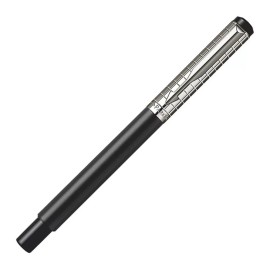 Parker Vector Rollerball Pen, Black SS Chiseled Roller Ball Blue Ink Pen