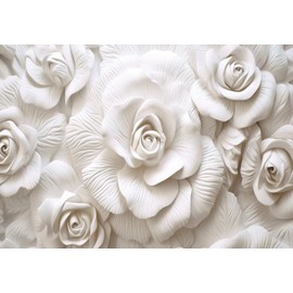 LOOWAP 3D Relief Flower Wallpaper Mural for Living Room Bedroom (Not Peel n' Stick)