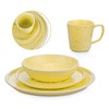 Stone Lain Elena Stoneware 16-Piece Round Dinnerware Set, Yellow, 16