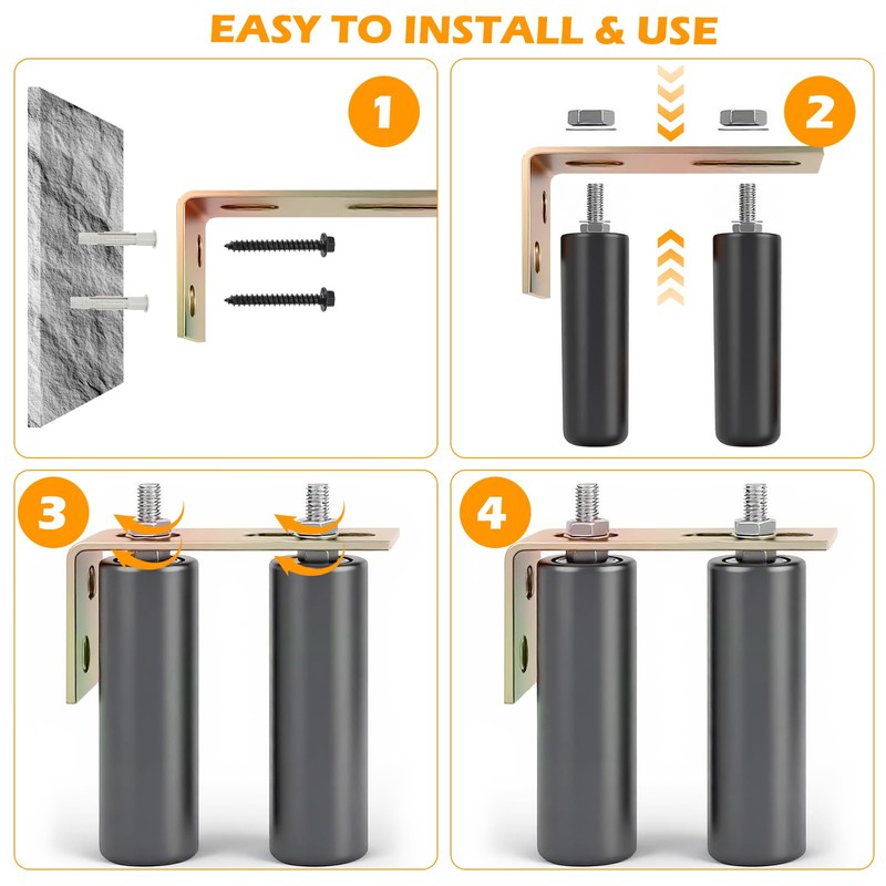 6" Gate Roller Guide with L-Bracket – Heavy-Duty Adjustable Sliding