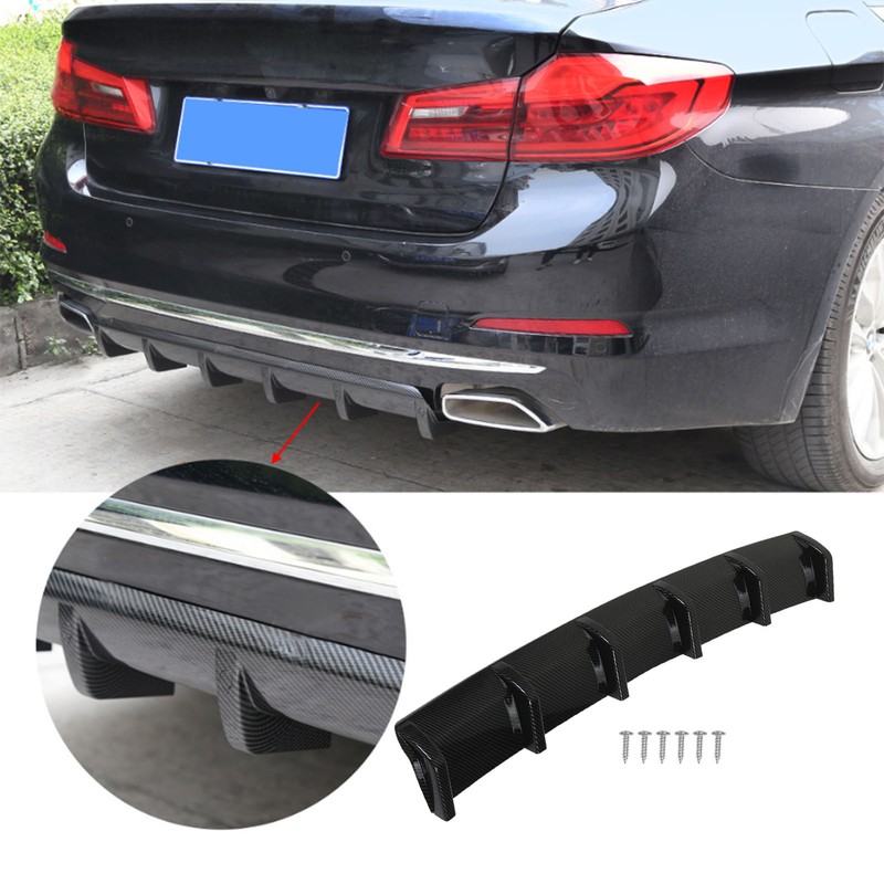 93cm Rear Bumper Diffuser Carbon Fiber Pattern Sporty Style Shark