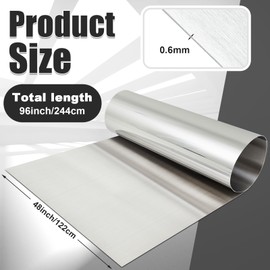 MorningRo 430 Stainless Steel Sheet Metal 48 x 96 Inches 24GA Metal Plates Panel #4 Brushed Finish for Magnetic Mount Board Wall Food Truck Restaurant Crafting Kitchen Floor Trailer Garage Gym