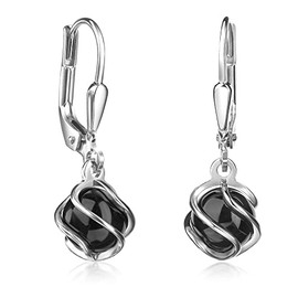 XAANA Black Onyx Pearl Earrings 925 Sterling Silver AMZ0513, Sterling Silver, Onyx