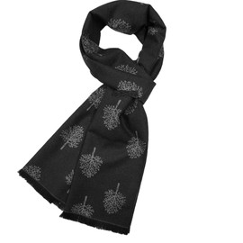 GFM® Mulberry Trees Design Stylish Unisex Scarf - Lightweight for Autumn (Black) (MNSCF02-P-MBRY-KL)