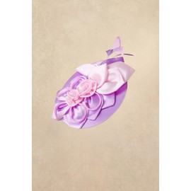 BABEYOND Fascinators Hats for Women - Kentucky Tea Party Derby Hats Flower Church Pillbox Hat for Cocktail Wedding Purple Pink