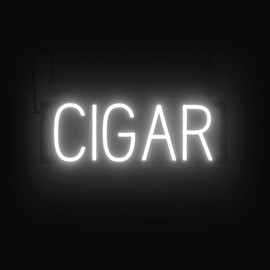 SpellBrite CIGAR Sign | Smoke Shop-Related Sign with Neon Look, White LED Light Source | 18.6" x 6.3"